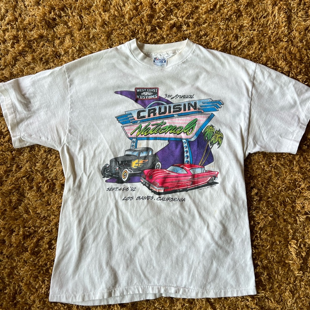 West Coast Kustoms Single Stitch Vintage t shirt Cruisin Nationals 93 Size Large